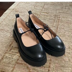 Steve Madden Landon Black Leather Mary Jane